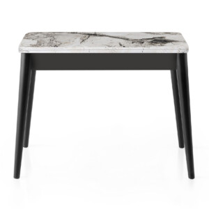 Τραπέζι Dolunay Megapap επεκτεινόμενο χρώμα λευκό εφέ μαρμάρου - μαύρο 100x60(120x100)x79,5εκ. - Image 6