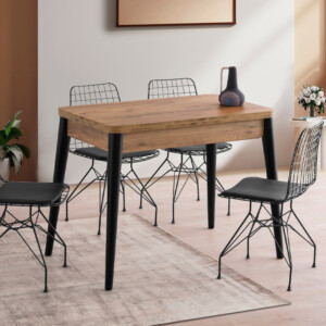 Τραπέζι Dolunay Megapap επεκτεινόμενο χρώμα atlantic pine - μαύρο 100x60(120x100)x79,5εκ. - Image 7