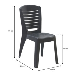 Καρέκλα πολυπροπυλενίου Tabia Megapap χρώμα ανθρακί 47x49x86εκ. - Image 5
