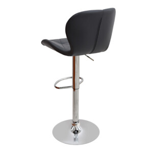 Σκαμπό μπαρ Dolores Megapap με ρυθμιζόμενο ύψος PU μαύρο - βάση χρωμίου 45,5x38x89/109εκ. - Image 3