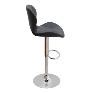 Σκαμπό μπαρ Dolores Megapap με ρυθμιζόμενο ύψος PU μαύρο - βάση χρωμίου 45,5x38x89/109εκ. - Image 5