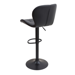 Σκαμπό μπαρ Dolores Megapap με ρυθμιζόμενο ύψος PU μαύρο - βάση μαύρο ματ 45,5x38x89/109εκ. - Image 3