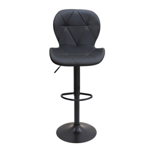 Σκαμπό μπαρ Dolores Megapap με ρυθμιζόμενο ύψος PU μαύρο - βάση μαύρο ματ 45,5x38x89/109εκ. - Image 4