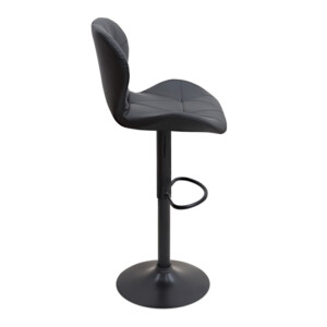 Σκαμπό μπαρ Dolores Megapap με ρυθμιζόμενο ύψος PU μαύρο - βάση μαύρο ματ 45,5x38x89/109εκ. - Image 5