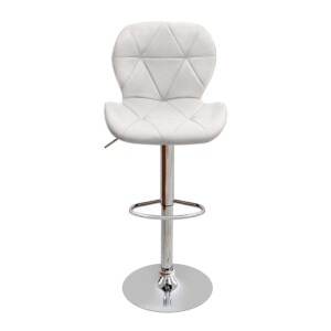 Σκαμπό μπαρ Dolores Megapap με ρυθμιζόμενο ύψος PU λευκό - βάση χρωμίου 45,5x38x89/109εκ. - Image 4