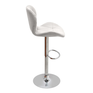 Σκαμπό μπαρ Dolores Megapap με ρυθμιζόμενο ύψος PU λευκό - βάση χρωμίου 45,5x38x89/109εκ. - Image 5