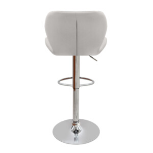 Σκαμπό μπαρ Dolores Megapap με ρυθμιζόμενο ύψος PU λευκό - βάση χρωμίου 45,5x38x89/109εκ. - Image 6