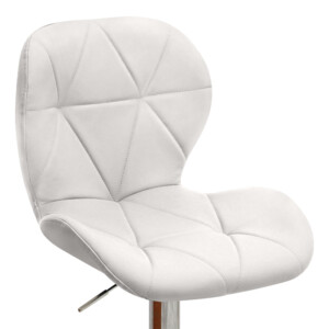 Σκαμπό μπαρ Dolores Megapap με ρυθμιζόμενο ύψος PU λευκό - βάση χρωμίου 45,5x38x89/109εκ. - Image 7