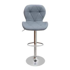 Σκαμπό μπαρ Dolores Megapap με ρυθμιζόμενο ύψος PU γκρι - βάση χρωμίου 45,5x38x89/109εκ. - Image 4