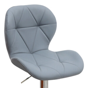 Σκαμπό μπαρ Dolores Megapap με ρυθμιζόμενο ύψος PU γκρι - βάση χρωμίου 45,5x38x89/109εκ. - Image 7