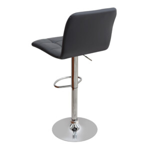 Σκαμπό μπαρ Carmelo Megapap με ρυθμιζόμενο ύψος PU μαύρο - βάση χρωμίου 45x42x90/113εκ. - Image 3