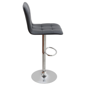 Σκαμπό μπαρ Carmelo Megapap με ρυθμιζόμενο ύψος PU μαύρο - βάση χρωμίου 45x42x90/113εκ. - Image 5