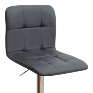 Σκαμπό μπαρ Carmelo Megapap με ρυθμιζόμενο ύψος PU μαύρο - βάση χρωμίου 45x42x90/113εκ. - Image 7