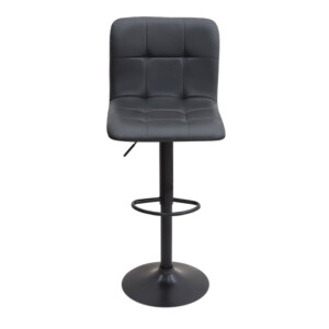 Σκαμπό μπαρ Carmelo Megapap με ρυθμιζόμενο ύψος PU μαύρο - βάση μαύρο ματ 45x42x90/113εκ. - Image 4