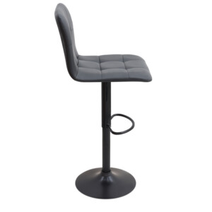 Σκαμπό μπαρ Carmelo Megapap με ρυθμιζόμενο ύψος PU μαύρο - βάση μαύρο ματ 45x42x90/113εκ. - Image 5