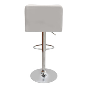 Σκαμπό μπαρ Carmelo Megapap με ρυθμιζόμενο ύψος PU λευκό - βάση χρωμίου 45x42x90/113εκ. - Image 6