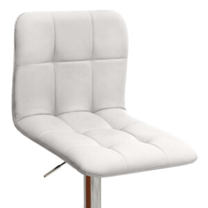 Σκαμπό μπαρ Carmelo Megapap με ρυθμιζόμενο ύψος PU λευκό - βάση χρωμίου 45x42x90/113εκ. - Image 7