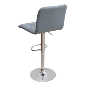 Σκαμπό μπαρ Carmelo Megapap με ρυθμιζόμενο ύψος PU γκρι - βάση χρωμίου 45x42x90/113εκ. - Image 3