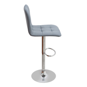 Σκαμπό μπαρ Carmelo Megapap με ρυθμιζόμενο ύψος PU γκρι - βάση χρωμίου 45x42x90/113εκ. - Image 5