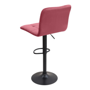 Σκαμπό μπαρ Carmelo Megapap με ρυθμιζόμενο ύψος βελούδο σάπιο μήλο - βάση μαύρο ματ 45x42x90/113εκ. - Image 3