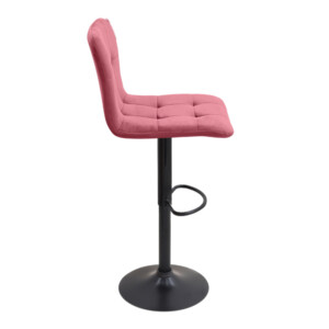 Σκαμπό μπαρ Carmelo Megapap με ρυθμιζόμενο ύψος βελούδο σάπιο μήλο - βάση μαύρο ματ 45x42x90/113εκ. - Image 5