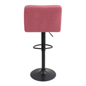 Σκαμπό μπαρ Carmelo Megapap με ρυθμιζόμενο ύψος βελούδο σάπιο μήλο - βάση μαύρο ματ 45x42x90/113εκ. - Image 6