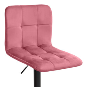 Σκαμπό μπαρ Carmelo Megapap με ρυθμιζόμενο ύψος βελούδο σάπιο μήλο - βάση μαύρο ματ 45x42x90/113εκ. - Image 7