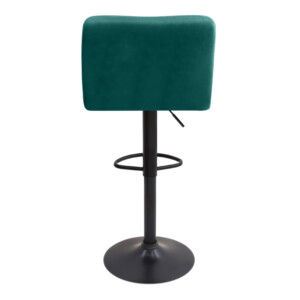 Σκαμπό μπαρ Carmelo Megapap με ρυθμιζόμενο ύψος βελούδο κυπαρισσί - βάση μαύρο ματ 45x42x90/113εκ. - Image 6