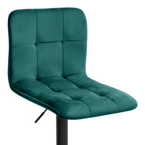 Σκαμπό μπαρ Carmelo Megapap με ρυθμιζόμενο ύψος βελούδο κυπαρισσί - βάση μαύρο ματ 45x42x90/113εκ. - Image 7