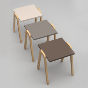 Τραπεζάκια βοηθητικά σετ 3 τμχ Como Megapap χρώμα καφέ - cappuccino - κρεμ 36x32x40εκ. - Image 2