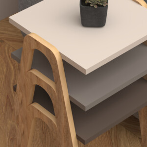 Τραπεζάκια βοηθητικά σετ 3 τμχ Como Megapap χρώμα καφέ - cappuccino - κρεμ 36x32x40εκ. - Image 3