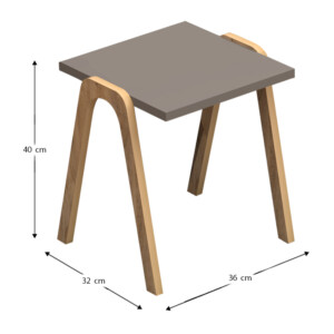 Τραπεζάκια βοηθητικά σετ 3 τμχ Como Megapap χρώμα καφέ - cappuccino - κρεμ 36x32x40εκ. - Image 4