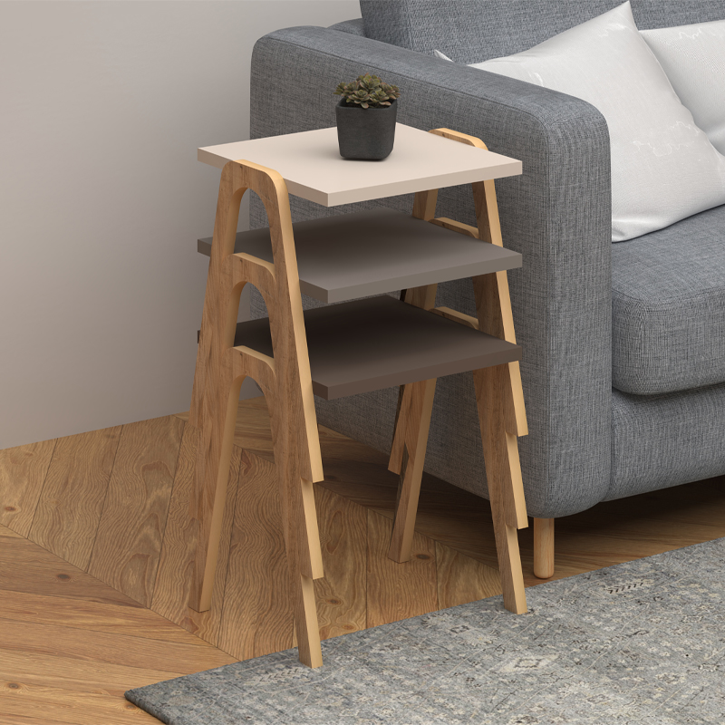 Τραπεζάκια βοηθητικά σετ 3 τμχ Como Megapap χρώμα καφέ - cappuccino - κρεμ 36x32x40εκ. Τραπεζάκια βοηθητικά σετ 3 τμχ Como Megapap χρώμα καφέ - cappuccino - κρεμ 36x32x40εκ.