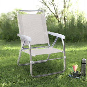 Καρεκλάκι παραλίας Alu Megapap αλουμινίου χρώμα λευκό 54x52x80εκ. - Image 2