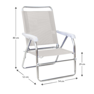 Καρεκλάκι παραλίας Alu Megapap αλουμινίου χρώμα λευκό 54x52x80εκ. - Image 7