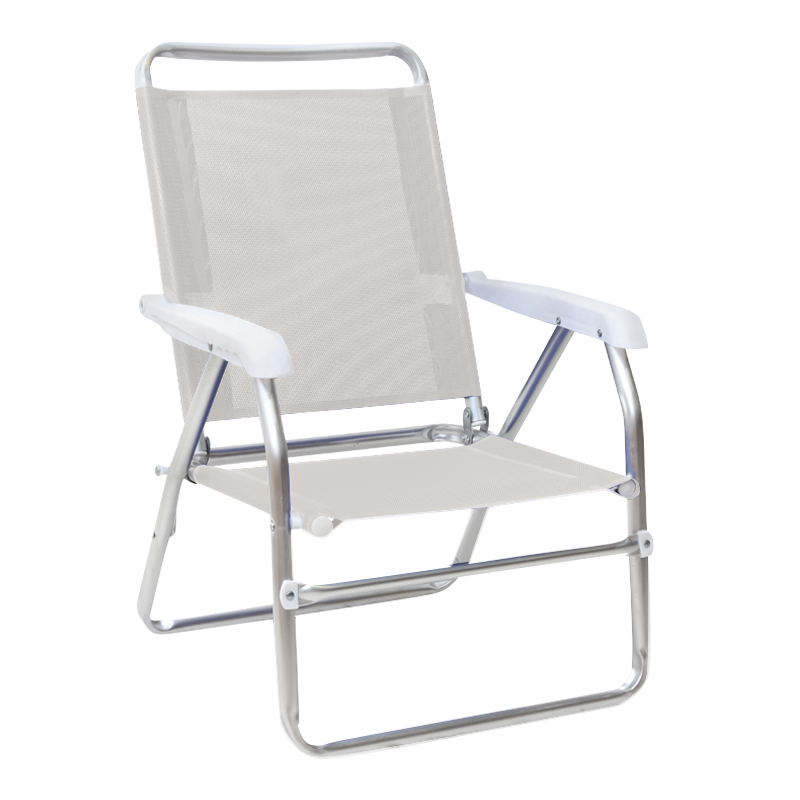 Καρεκλάκι παραλίας Alu Megapap αλουμινίου χρώμα λευκό 54x52x80εκ.