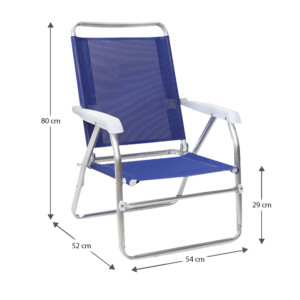 Καρεκλάκι παραλίας Alu Megapap αλουμινίου χρώμα μπλε 54x52x80εκ. - Image 7