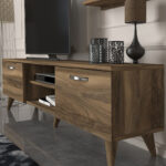 Έπιπλο τηλεόρασης Colin Megapap χρώμα καρυδί 150x29,5x40,6εκ. - Image 4