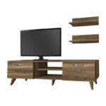 Έπιπλο τηλεόρασης Colin Megapap χρώμα καρυδί 150x29,5x40,6εκ. - Image 5