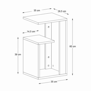 Τραπεζάκι βοηθητικό Rosana Megapap χρώμα sapphire oak 35x29,5x60εκ. - Image 5