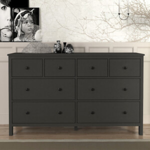 Συρταριέρα - Μπουφές Sabina Megapap χρώμα ανθρακί 160x50x96εκ. - Image 4