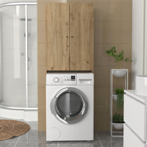 Έπιπλο πλυντηρίου Romme Megapap χρώμα sepet oak 65x27,1x180εκ. - Image 4