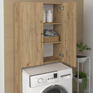 Έπιπλο πλυντηρίου Romme Megapap χρώμα sepet oak 65x27,1x180εκ. - Image 5