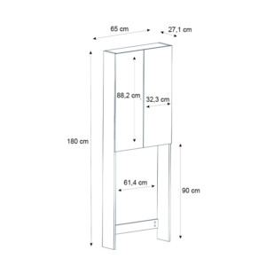 Έπιπλο πλυντηρίου Romme Megapap χρώμα sepet oak 65x27,1x180εκ. - Image 7