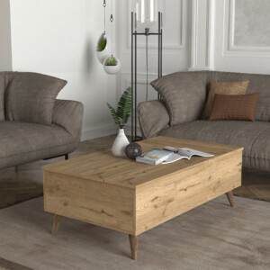 Τραπεζάκι σαλονιού Roy Megapap με σερβιτόρο χρώμα sepet oak 121x69x40εκ. - Image 2