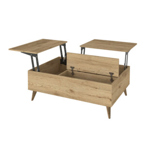 Τραπεζάκι σαλονιού Roy Megapap με σερβιτόρο χρώμα sepet oak 121x69x40εκ. - Image 7