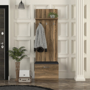 Έπιπλο εισόδου Track Megapap χρώμα καρυδί 60x38,2x190εκ. - Image 4