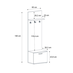 Έπιπλο εισόδου Track Megapap χρώμα καρυδί 60x38,2x190εκ. - Image 6