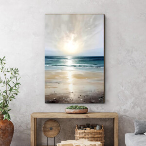 Πίνακας σε καμβά "Sunrise on the Beach" Megapap ψηφιακής εκτύπωσης 50x75x3εκ. - Image 2
