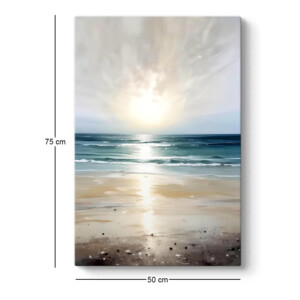 Πίνακας σε καμβά "Sunrise on the Beach" Megapap ψηφιακής εκτύπωσης 50x75x3εκ. - Image 3